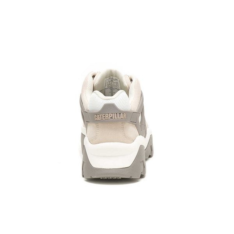 White Women's Caterpillar Reactor Sneakers | 702695-MZE