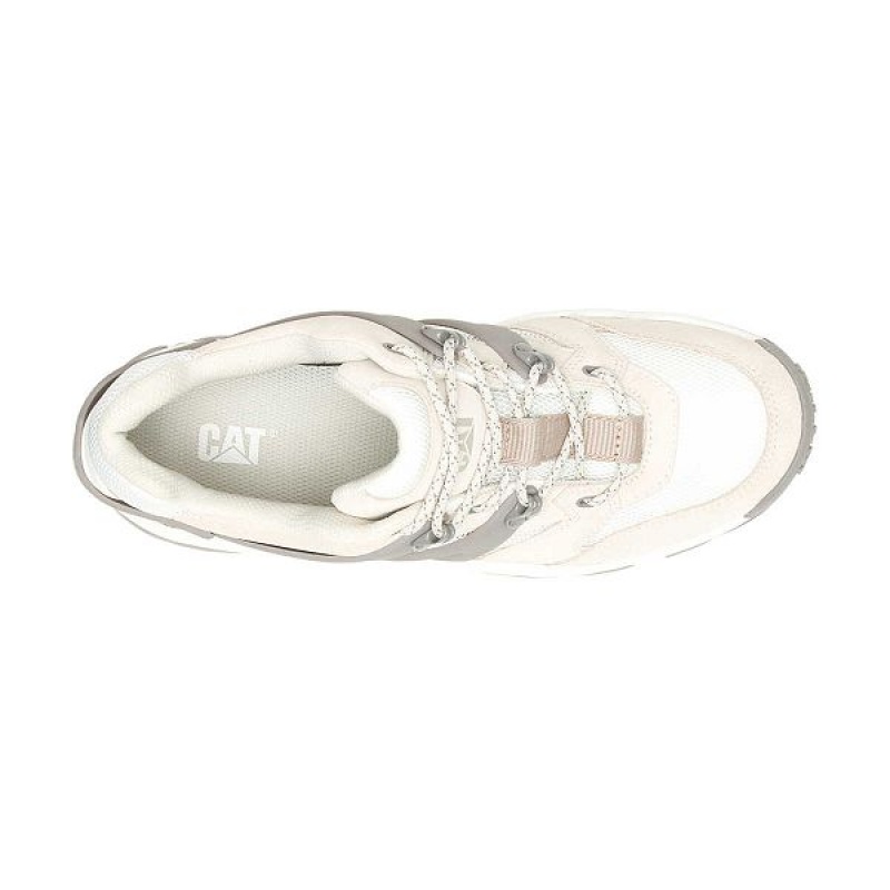 White Women's Caterpillar Reactor Sneakers | 702695-MZE