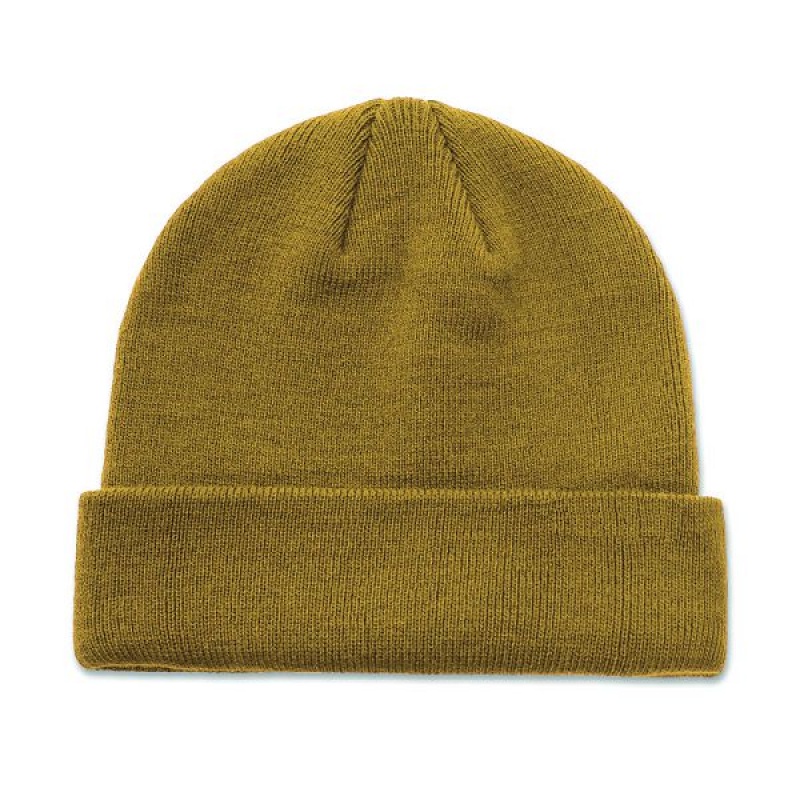 Yellow Women's Caterpillar Foundation Knit Hats | 613827-YAU