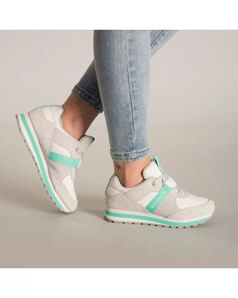 grey / green Women's Caterpillar Ventura Elevated Sneakers | 319605-BFX